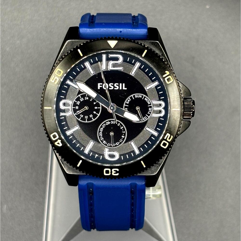 Fossil Flynn BQ2016 Multifunction Dive Style Blue Silicone Men's Watch 45mm